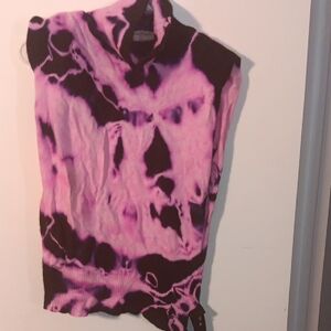 Pink and Black Tie-Dye Sweater Vest